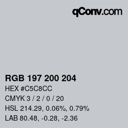 Farbcode: RGB 197 200 204 | qconv.com