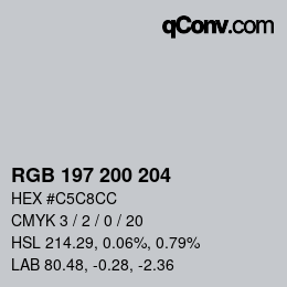 Color code: RGB 197 200 204 | qconv.com