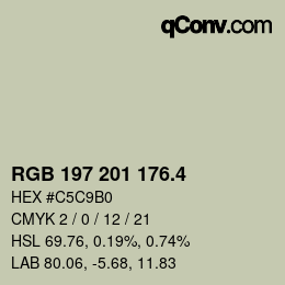 カラーコード: RGB 197 201 176.4 | qconv.com