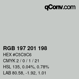 Color code: RGB 197 201 198 | qconv.com