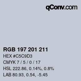 Color code: RGB 197 201 211 | qconv.com