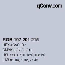 カラーコード: RGB 197 201 215 | qconv.com