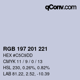 Código de color: RGB 197 201 221 | qconv.com