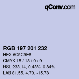 Color code: RGB 197 201 232 | qconv.com