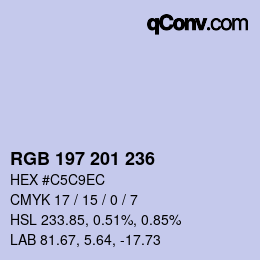 Color code: RGB 197 201 236 | qconv.com