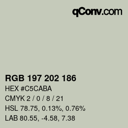 Farbcode: RGB 197 202 186 | qconv.com