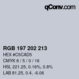 Color code: RGB 197 202 213 | qconv.com