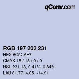 Color code: RGB 197 202 231 | qconv.com