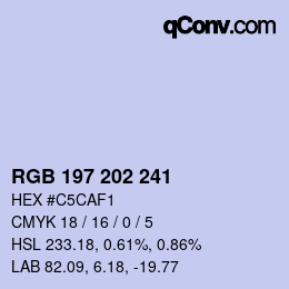 Color code: RGB 197 202 241 | qconv.com