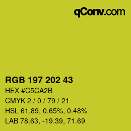颜色代码: RGB 197 202 43 | qconv.com