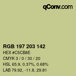 Color code: RGB 197 203 142 | qconv.com