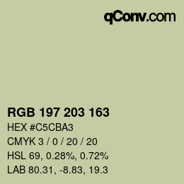 Color code: RGB 197 203 163 | qconv.com