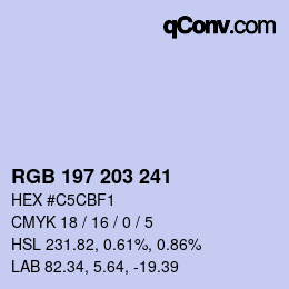 Farbcode: RGB 197 203 241 | qconv.com