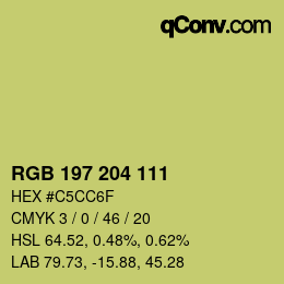 Color code: RGB 197 204 111 | qconv.com