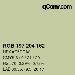 Color code: RGB 197 204 162 | qconv.com