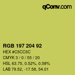 颜色代码: RGB 197 204 92 | qconv.com