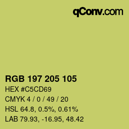 Color code: RGB 197 205 105 | qconv.com