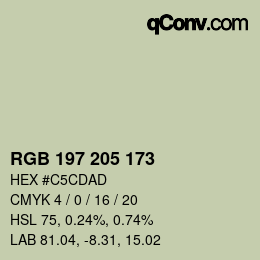 Farbcode: RGB 197 205 173 | qconv.com