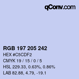 Color code: RGB 197 205 242 | qconv.com