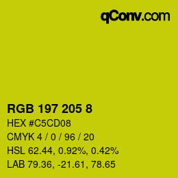 カラーコード: RGB 197 205 8 | qconv.com