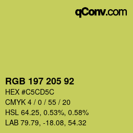 カラーコード: RGB 197 205 92 | qconv.com