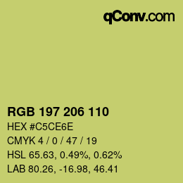 Code couleur: RGB 197 206 110 | qconv.com