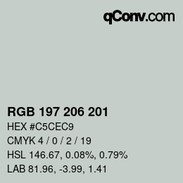 Farbcode: RGB 197 206 201 | qconv.com