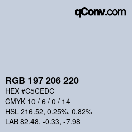 Color code: RGB 197 206 220 | qconv.com