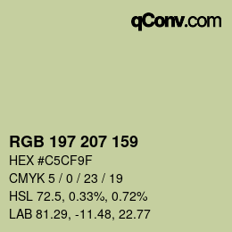 Color code: RGB 197 207 159 | qconv.com