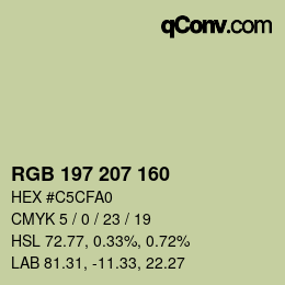 Código de color: RGB 197 207 160 | qconv.com