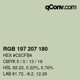 Color code: RGB 197 207 180 | qconv.com