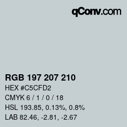 颜色代码: RGB 197 207 210 | qconv.com