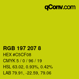 カラーコード: RGB 197 207 8 | qconv.com