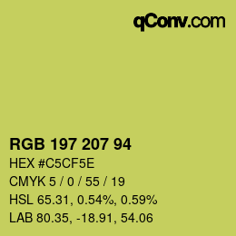 Code couleur: RGB 197 207 94 | qconv.com