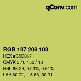 Color code: RGB 197 208 103 | qconv.com