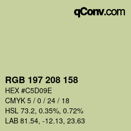 Color code: RGB 197 208 158 | qconv.com