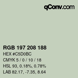 Color code: RGB 197 208 188 | qconv.com