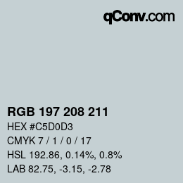 颜色代码: RGB 197 208 211 | qconv.com