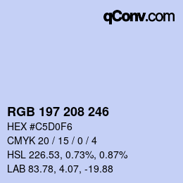 カラーコード: RGB 197 208 246 | qconv.com