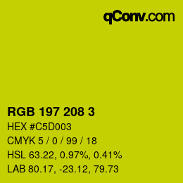 カラーコード: RGB 197 208 3 | qconv.com