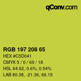 Color code: RGB 197 208 65 | qconv.com