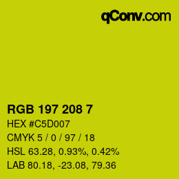 Color code: RGB 197 208 7 | qconv.com