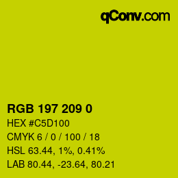 颜色代码: RGB 197 209 0 | qconv.com