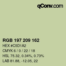 Color code: RGB 197 209 162 | qconv.com