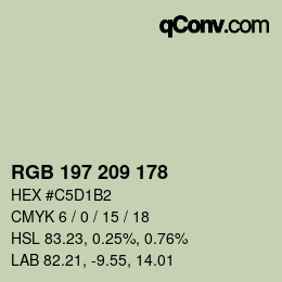 Color code: RGB 197 209 178 | qconv.com