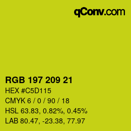 カラーコード: RGB 197 209 21 | qconv.com