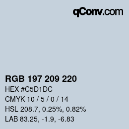 Color code: RGB 197 209 220 | qconv.com