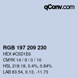 Color code: RGB 197 209 230 | qconv.com