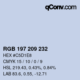 Color code: RGB 197 209 232 | qconv.com
