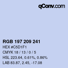 Color code: RGB 197 209 241 | qconv.com